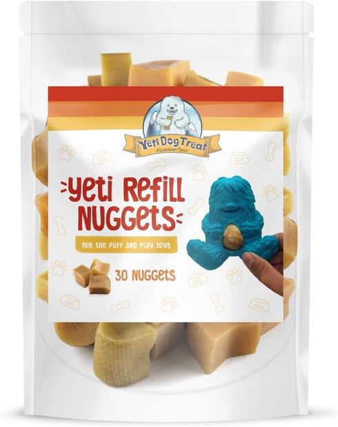 Yeti Refill Nuggets for Puff and Play Dog Toys - Natural Himalayan Yak Cheese Treats, 30 Pieces, 14 Oz