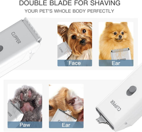 Portable Electric USB Rechargeable Dog Cat Home Hair Clipper, Low Noise Cordless Trimmer for Small and Large Pets