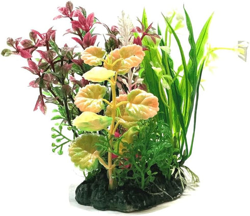 A Set of Five Kinds of Artificial Aquarium Plastic Plants 4 Inch by THE UM24