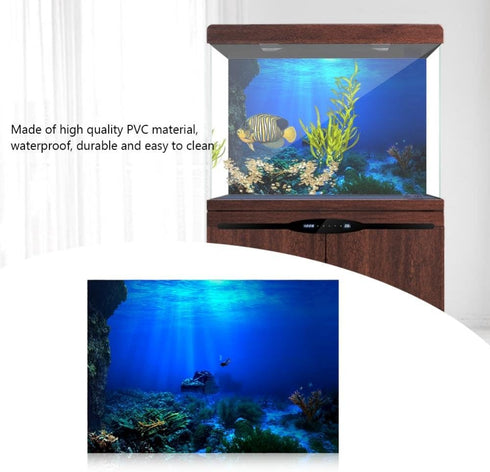 Zerodis Seaworld Aquarium Background, PVC Adhesive Double Sided Poster Sticker Fish Decoration(61 x 30cm) by Zerodis