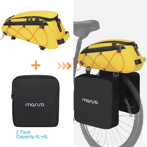 MOSISO Bike Rack Bag with 2 Removable Panniers, Waterproof Trunk Cooler Storage Bag for Bicycle Rear Seat