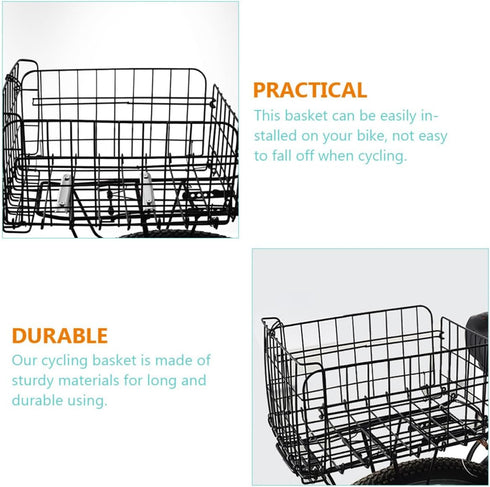 Backpack Universal Foldable Rear Shelf Bike Basket Thickened Steel Cycling Cargo Basket for Mountain Bikes Pet Carrier