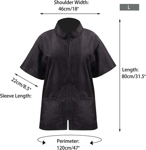 Noverlife L Size Pet Grooming Jacket with Full Zipper - Anti-Static Smock for Dog Cat Beauty, Water Resistant Barber
