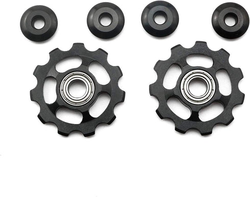 Pro Bamboo Kitchen 2pcs Variable Speed Guide Wheel, 11T Aluminum Sealed Bearing for Bicycle Rear Derailleur