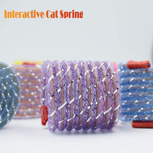 IUHKBH Cat Springs, 6 PCS Colorful Coil Spring Action Cat Toy, Safe Kitten Stuff for All Breed Sizes