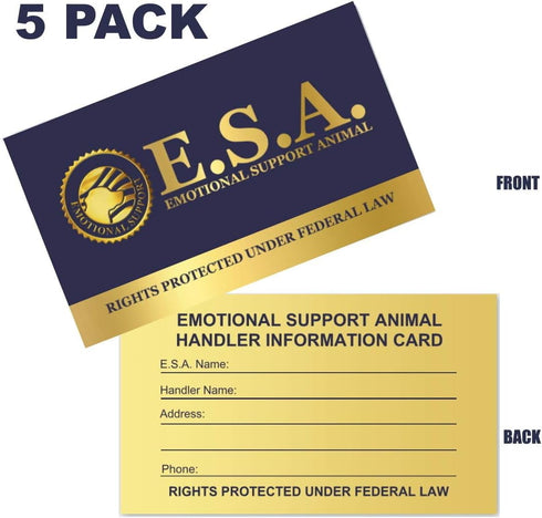 Emotional Support Dog Leash - Identification with or Without an Emotional Support Animal Vest, Includes Five ESA