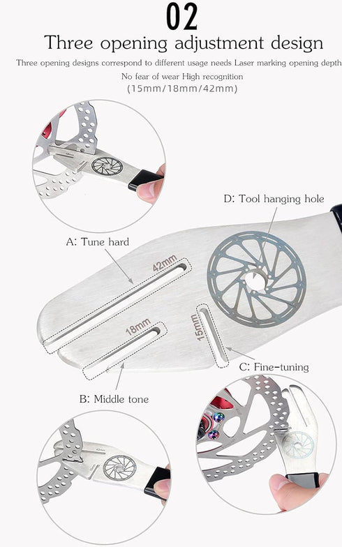 VXM Bike Disc Rotor Alignment Tool, Truing Wrench Bicycle Brake Disc Adjuster with 4 Pcs Brake Pads