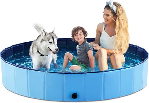 Jasonwell Foldable Dog Pool Collapsible Hard Plastic Swimming Pool Portable Kiddie/Pet Pool