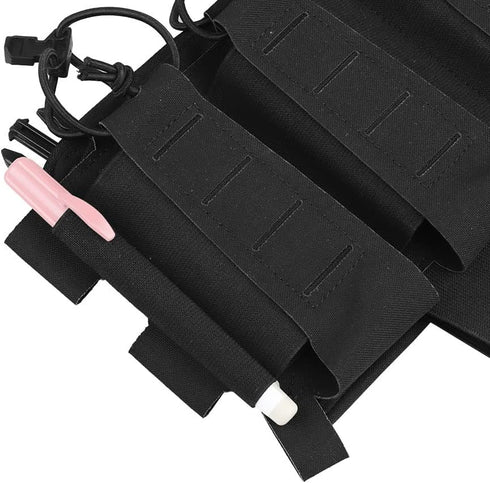 Triple 5.56 Mag Pouch with Utility Bag, Hook-and-Loop Tactical Placard for Magazines