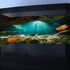 36X18 Inches Fish Tank Background, Sunshine Ocean Floor Decor, Durable Polyester with 8 EVA Double-Sided Tapes