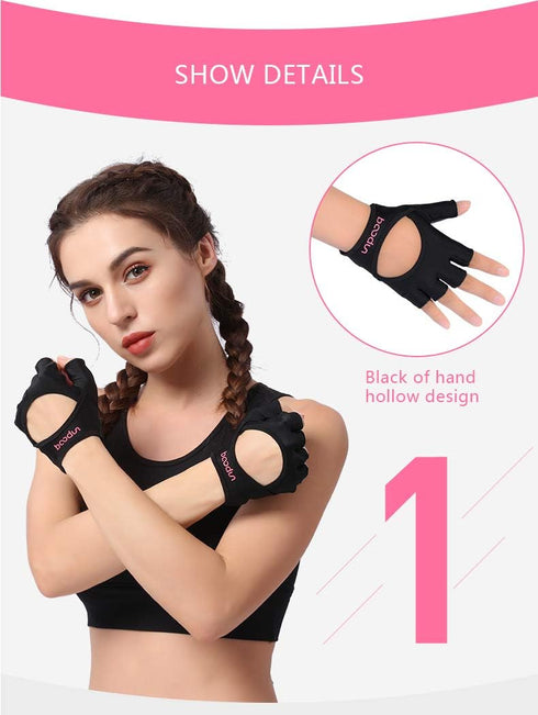 7150282 Anser Woman Half Finger Girl Short Fingerless Gloves for Indoor Yoga Gym Fitness Body Building Training