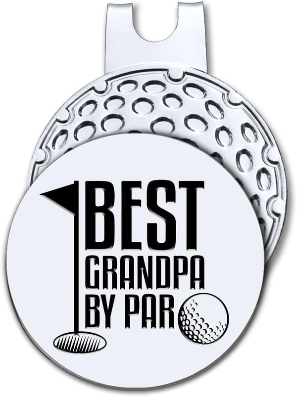 Hafhue Best Grandpa by Par Golf Ball Marker - Magnetic Clip, Funny Gift for Golf Lovers