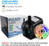 PULACO 10Watt 160GPH Submersible Fountain Pump with Automatic Color Changing LED Light