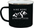 Rogue River Tactical Funny Black Large Camp Mug - Enamel Camping Coffee Cup Gift, Hike More Stress Less