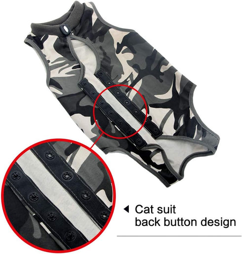DOTON Cat Recovery Suit for Male and Female, Surgical Post Surgery Soft Cone Onesie Shirt for Neuter Licking