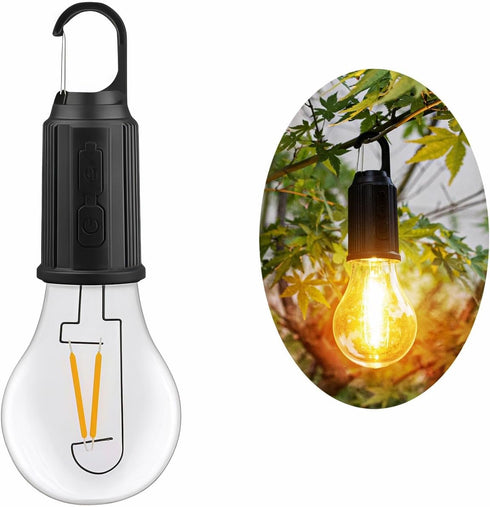 Chinshwehaw Portable LED Camping LanternHang Anywhere Hook, USB-C Rechargeable, 3 Brightness Modes, Water