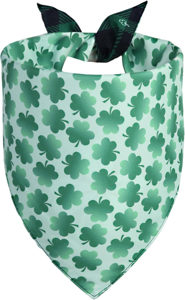 QUQULE St. Patrick's Day Dog Bandana XLarge 1PCS, Green Scarf for Boy and