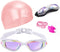 Swim Goggles, No Leaking Swimming Goggles with Nose Clip, Earplugs, Swim Cap and Case for Men and Women