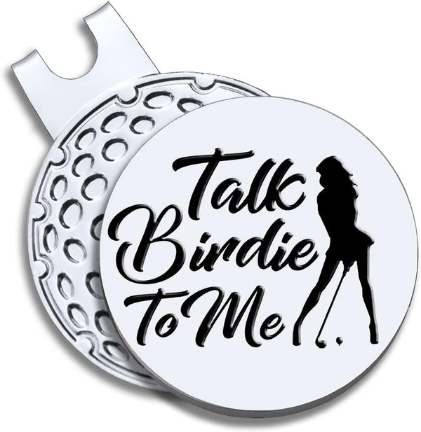 Talk Birdie to Me Golf Ball Marker with Magnetic Hat Clip, Funny Gift for Men and Women Golfers