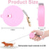 Retractable Dog Leash for Small Dogs Cats, 6.5ft Anti-Pull Nylon Tape, Mini Portable Walking Leash, Pink Round