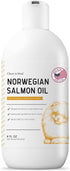 Norwegian Salmon Oil for Dogs - 8 oz Fish Oil for Skin and Coat - Contains Omega 3 Fatty Acids - Made in The USA