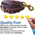 Leather Dog Leash, Heavy Duty Genuine Braided Training Leash, Soft Comfortable for Large Medium Small Dogs, Brown