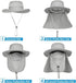 IYEBRAO Mens Outdoor Sun Hat, UV Protection Wide Brim Fishing Hat with Face Neck Flap for Hiking Safari Gardening UPF