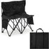 Kigley 2 Seats Folding Soccer Bench Chair Portable Team Sports Sideline Bench