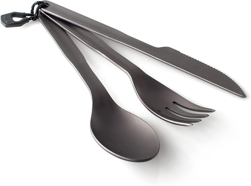 GSI Outdoors Halulite 3 Piece Cutlery Set - Spoon, Fork, Knife for Camping