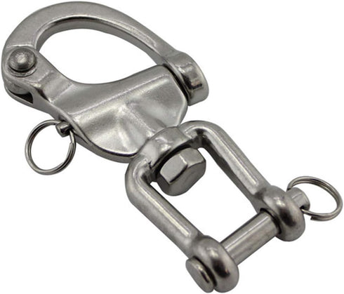 NRC&XRC Pair Jaw Swivel Snap Shackle, 316 Stainless Steel for Sailboat Spinnaker Halyard