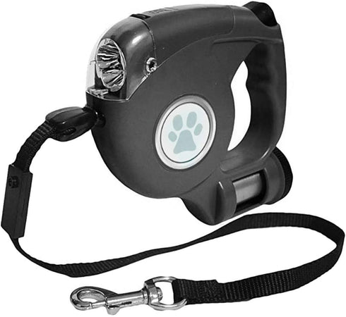 JEBBLAS Dog Retractable Leash with Flashlight and Waste Bag Dispenser, 3 in 1 Automatic 15ft Walking Leash