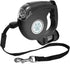 JEBBLAS Dog Retractable Leash with Flashlight and Waste Bag Dispenser, 3 in 1 Automatic 15ft Walking Leash