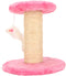 Cat Scratching Post Interactive Soft Plush Sisal Rope Cat Tree for Indoor Cats and Kittens (Pink)