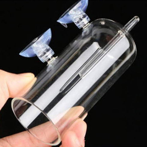 Ailindany Aquarium Air Oxygen Bubbler - Glass Cup with Water Tube and Sucker Air Stone for High Dissolved Oxygen