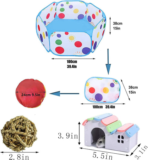 Portable Hamster Playpen for Small Animals Breathable Pet Playpen Outdoor/Indoor Exercise Fence