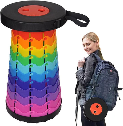 Softfree Portable Telescoping Stool for Adults Heavy Duty, Plastic Collapsible Chair Can Hold