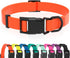 Waterproof Dog Collar with Quick Release Buckle, Easy to Clean Rubber Collars for Small Medium Large Dogs (Orange, L