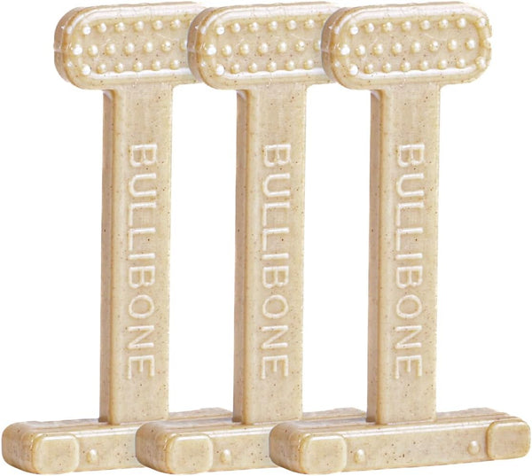Bullibone Nylon Dog Chew Toy, Improves Dental Hygiene, Easy Grip Bottom, Flavor Permeated (Small - 3 Pack, Chicken)