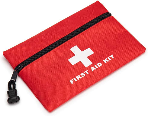 Red Emergency Pouch | Small Travel Rescue Pouch for Car, Home, Office, Kitchen, Outdoors | Empty First Aid Bag (6.3x4.3