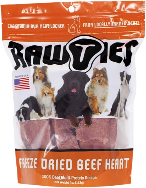 Freeze Dried Raw Beef Heart for Dogs, Quality Dehydrated 100% Raw Meat Dog Food for Small and Large Breeds, Made in USA