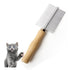 Dog Cat Pet Comb, Double-Sided Grooming Brush with Wooden Handle for Removing Mats, Debris, and Tangles.