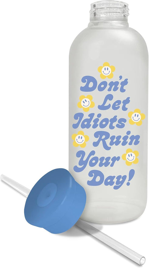 Studio Oh! New Glass Water Bottle - 25oz Reusable Cute Eco-Friendly Shatter-Resistant Aesthetic with Silicone Coating