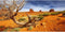 AWERT 60x24 inches Orange Desert Terrarium Background, Reptile Habitat Durable Polyester Background