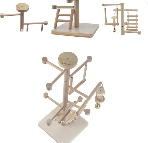 Set UANLANT Bird Playground Parrots Play Stand Parakeets Play Gyms Toy Birdcage Stand Perch Table Top Activity Center