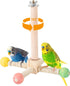 FrgKbTm Rotating Bird Perches Toy, Interactive Spinning Parrot Parakeet Toys, Wooden Exercise Stand