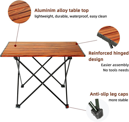 ROCK CLOUD Portable Camping Table, Ultralight Aluminum Folding Beach Table for Camping, Hiking, Outdoor Picnic (Size M)