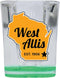 West Allis Wisconsin State Shape Design Souvenir 2 oz Shot Glass Square