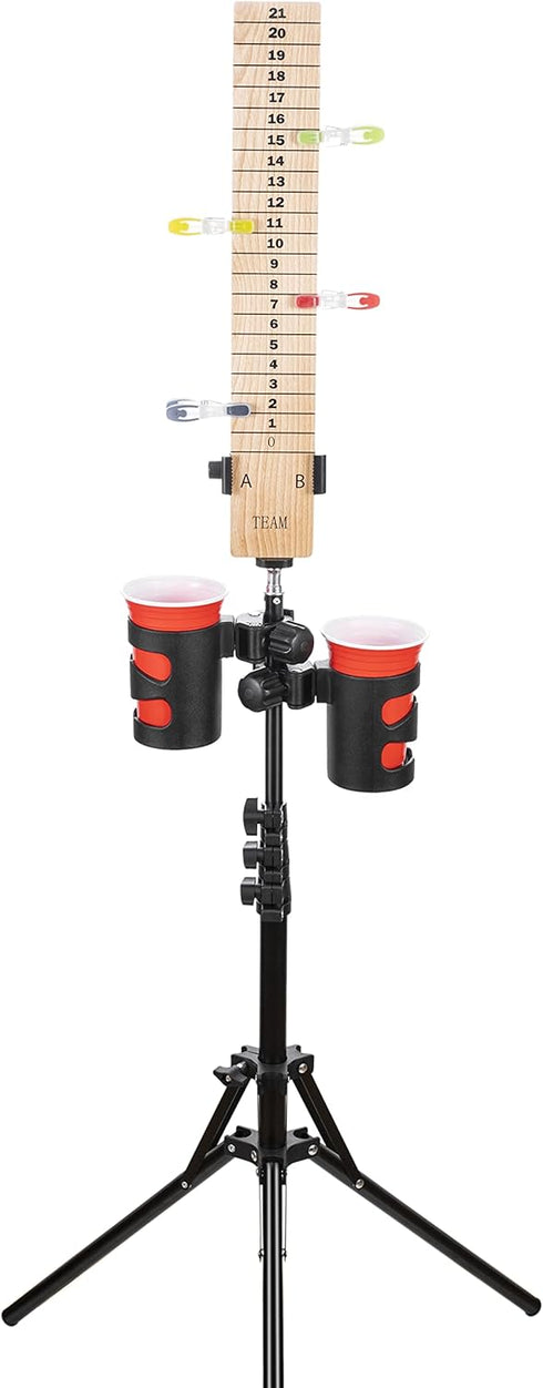 New Valley Walber Score Keeper Set for Cornhole Game - Easy to Assemble Scoreboard & Drinkholders for Outdoor Games