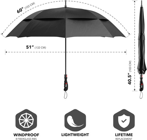 Repel Windproof Travel Umbrella for Rain - Easy Auto Open Close, Compact with Strong Fiberglass Frame