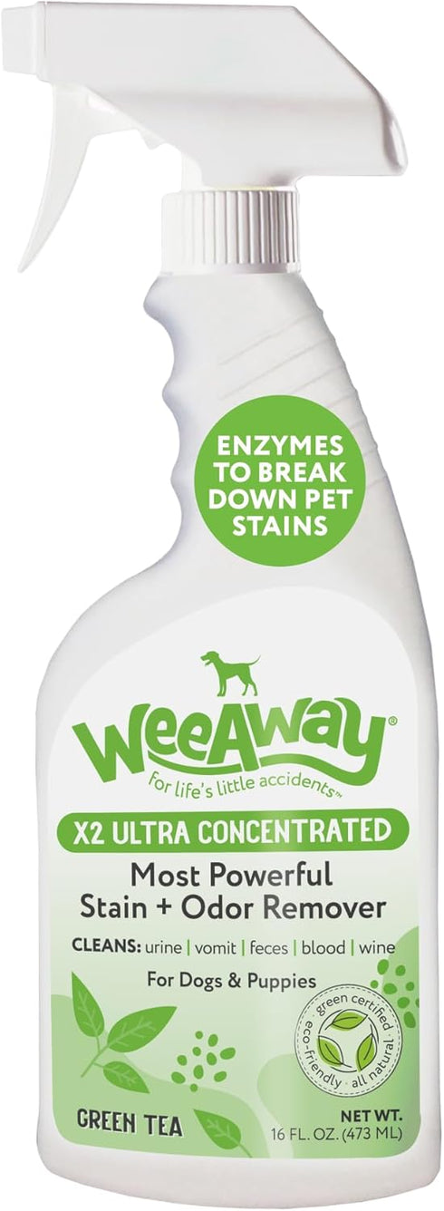 X2 Ultra Concentrated Pet Stain and Odor Remover, Enzyme Cleaner for Dog Urine and Poop, Safe for Carpet Furniture